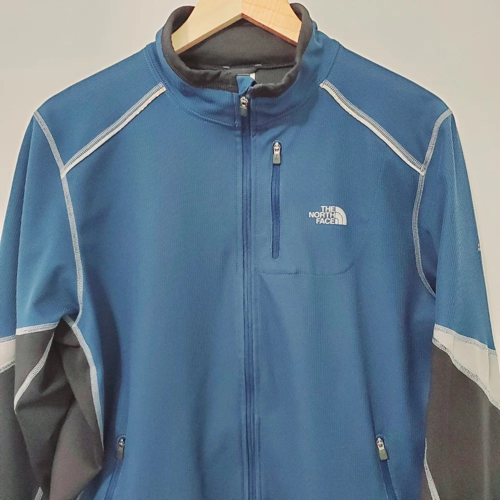 The North Face Mens Flight Series Windstopper Jacket Full Zip Blue Black Medium